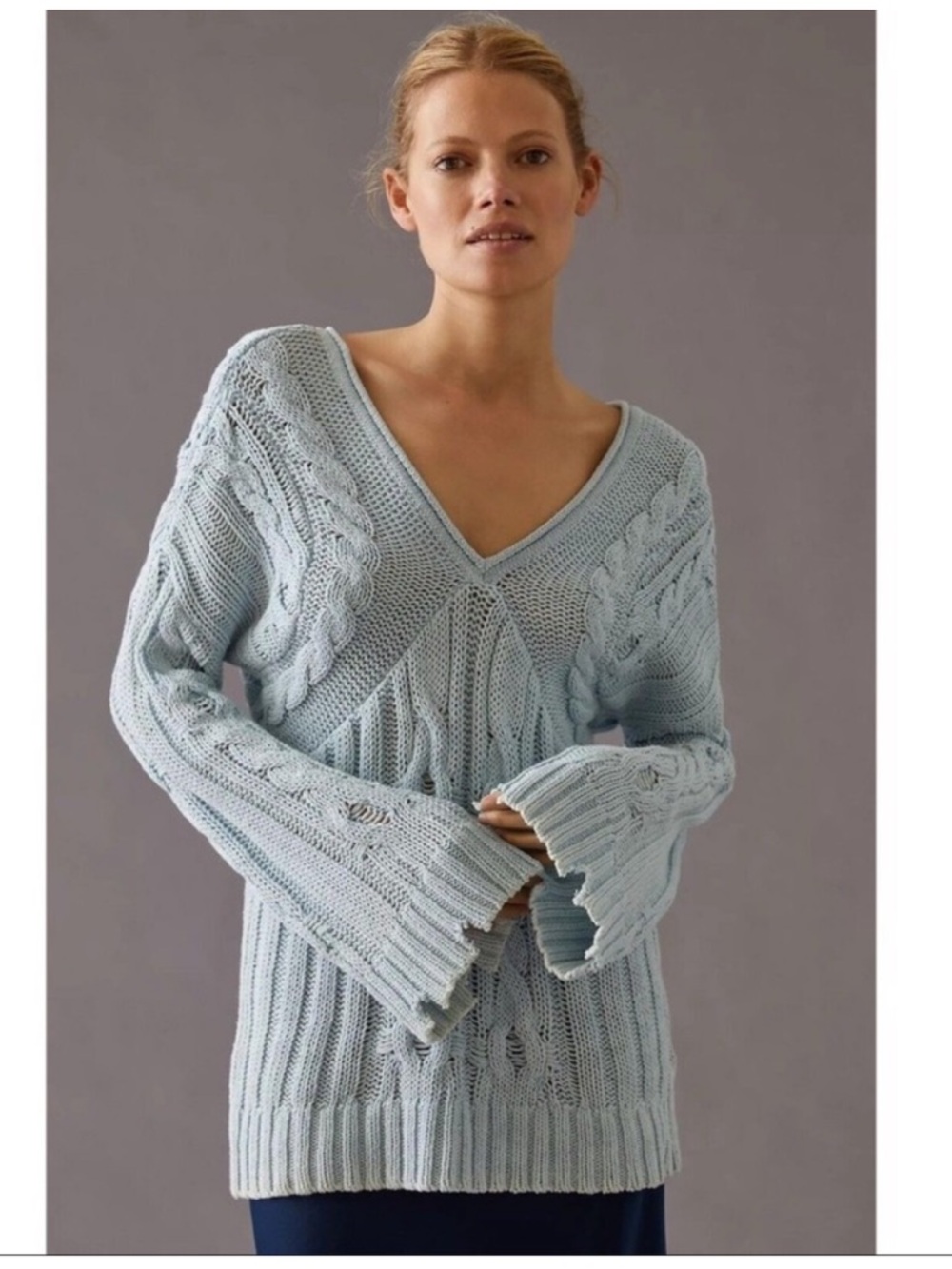 Vintage PILCRO distressed blue sweater